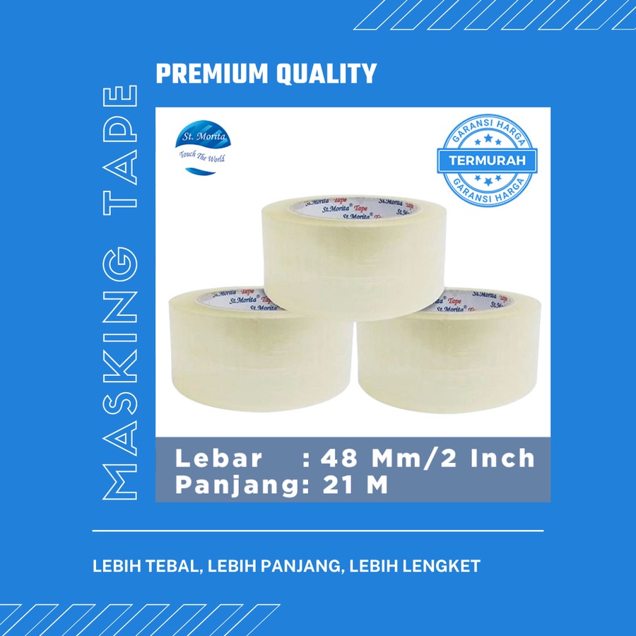 

Lakban Kertas 48 mmx 21M Masking Tape Premium (2 inch)