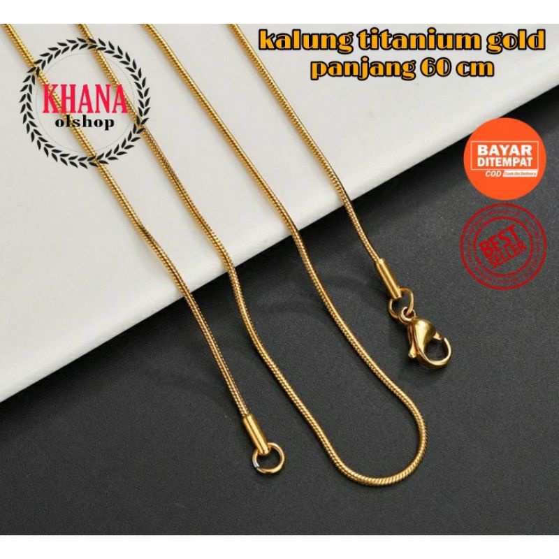 Kalung Pria Titanium Gold 60 Cm