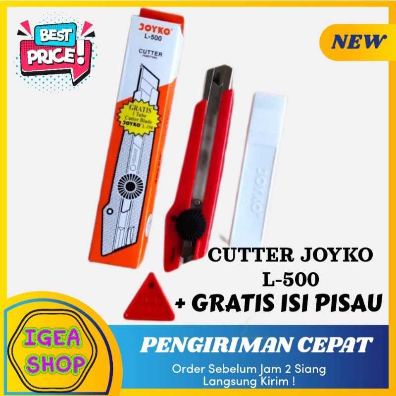 

Cutter Joyko L-500 (BESAR) GRATIS Isi Pisau Cutter