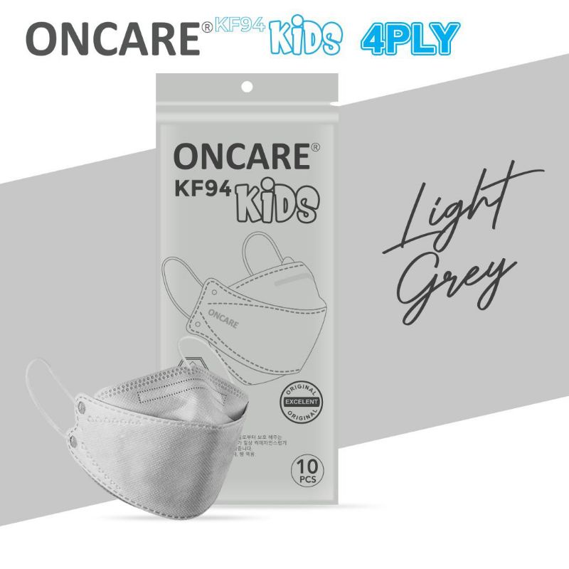 Masker KF94 Anak 4ply Korea Premium Mask Warna Murah-KF94 LIGHT GREY