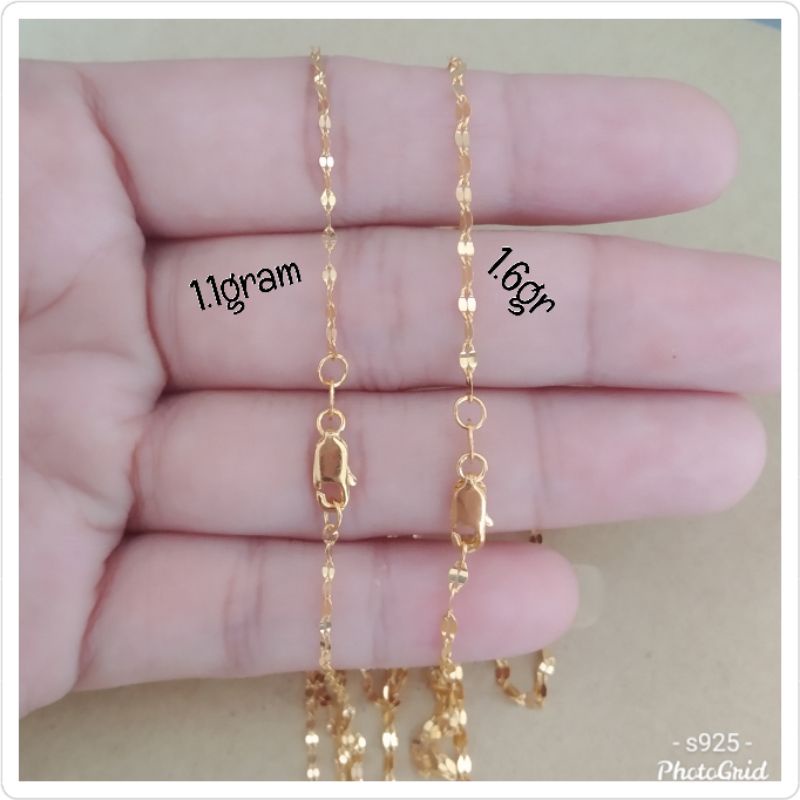 YZ7 KALUNG TOSCANO PERAK 925 LAPIS MAS KUNING SILVER925, KALUNG MINI