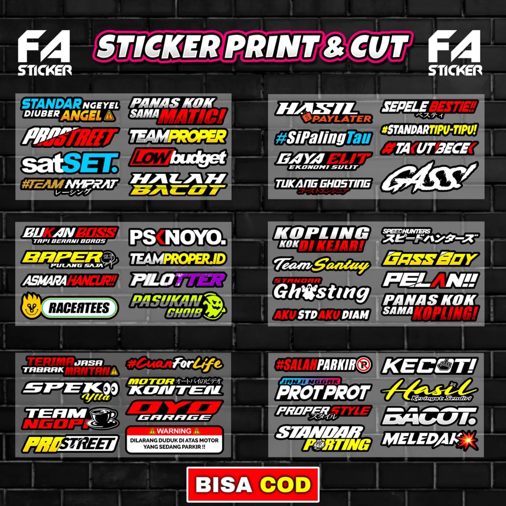 Stiker Racing PSKNMTC PROSTREET SPEEDHUNTERS PELAN SATSET Sticker Motor