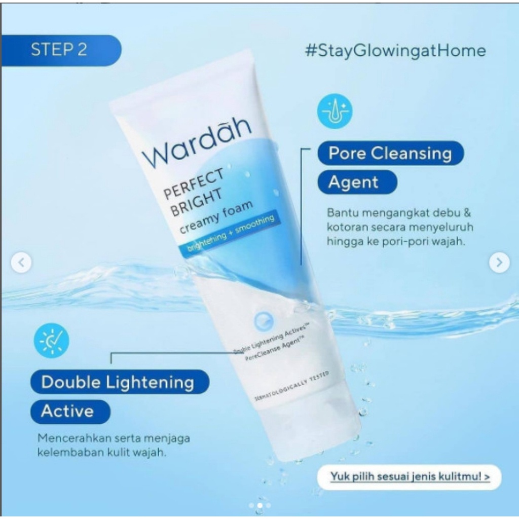 WARDAH PERFECT BRIGHT Creamy Foam Brightening + Smoothing 50ML  - Apple_kosmetik