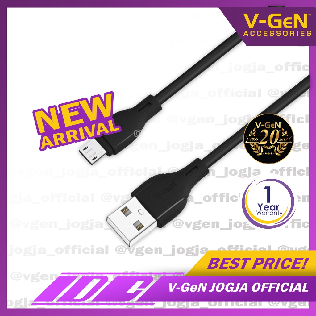 Kabel Micro USB V-GeN VGC-01 3A QC3.0 Fast Charging 1 Meter