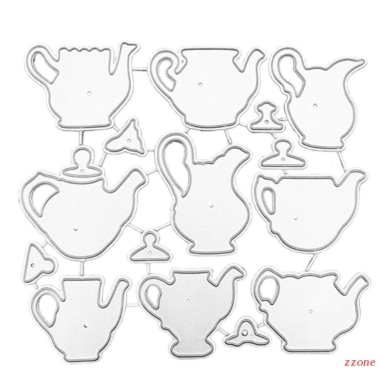 Cetakan Stensil Cutting Dies Motif Pot Bunga Bahan Metal Untuk Scrapbook / Craft Handmade