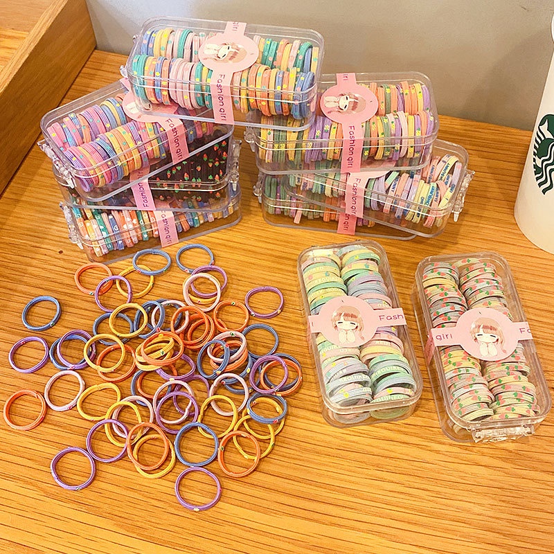 [PRINCESS KESLI]Karet Rambut Anak Perempuan Elastisitas tinggi anak-anak tidak melukai karet gelang rambut /  Ikat Rambut Karet Polos Elastis Gaya Korea / Karet Gel