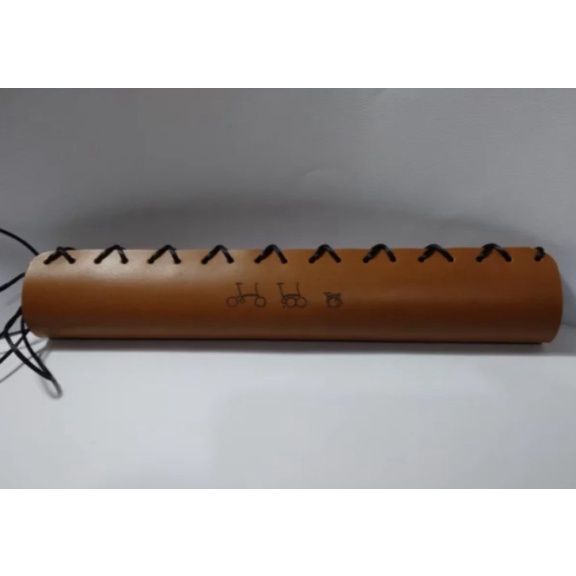 PROMO caver farame sepeda lipat brompton trifold kulit asli warna Tan Limited Edition