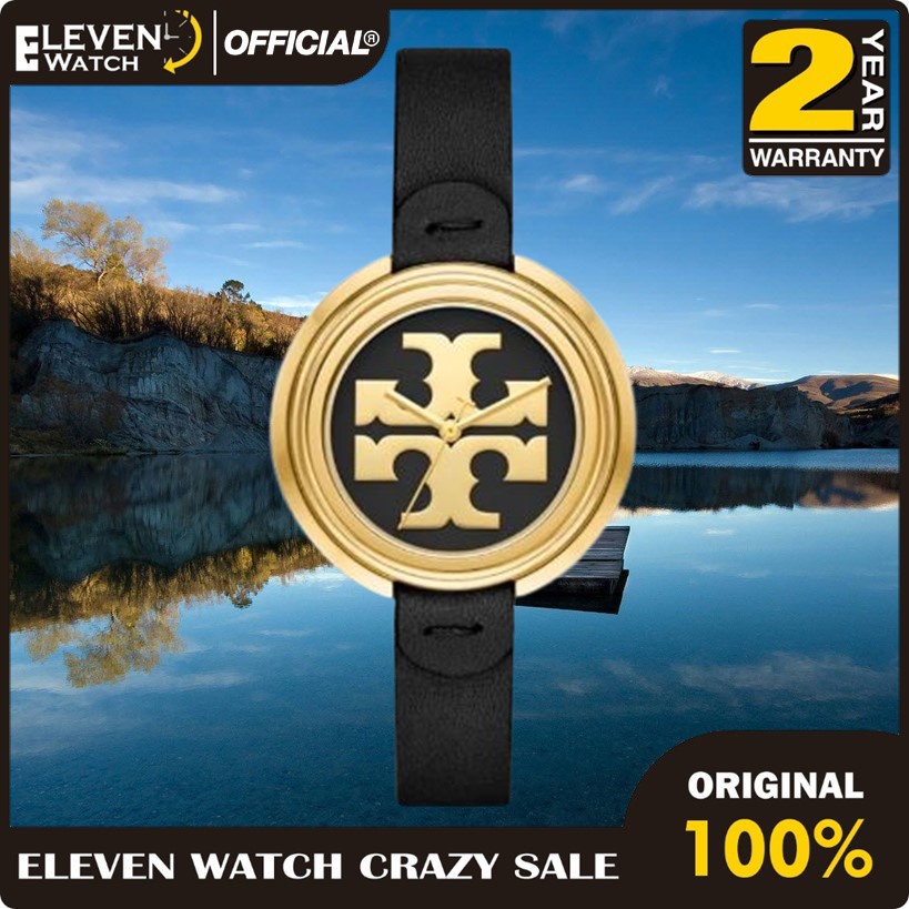 [Promo] Jam Tangan Wanita Tory Burch TBW6204 / TBW 6204 Miller Black Leather / Gold-Tone  Garansi 2 