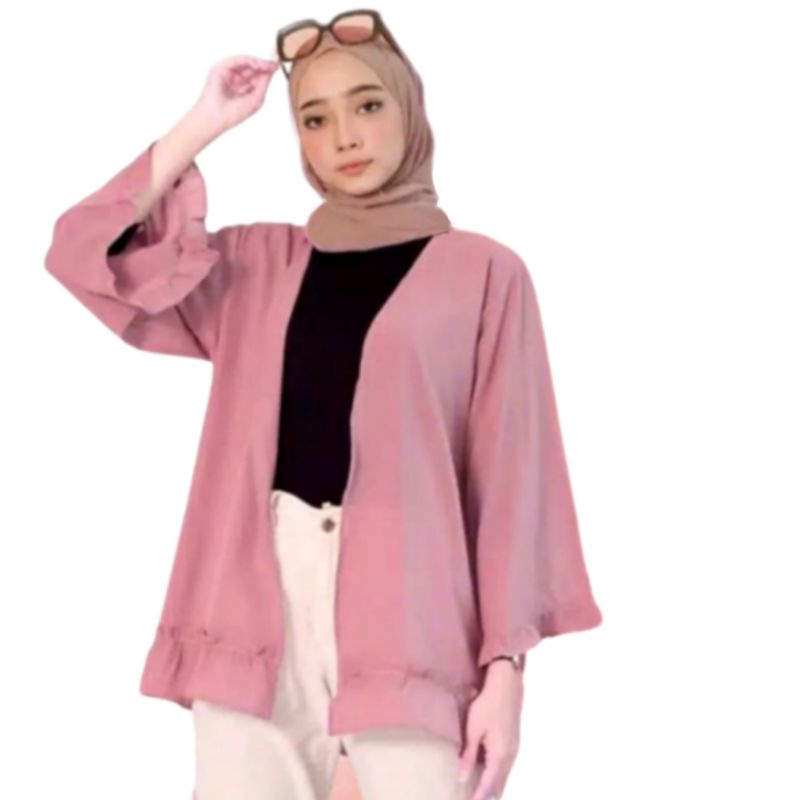 Cardigan Kanaya Fit XL Bahan Moscrepe Premium Import Korea Style . Atasan Wanita Baju Outer Dewasa Blazer Terbaru 2023 Kekinian Murah Kanaya