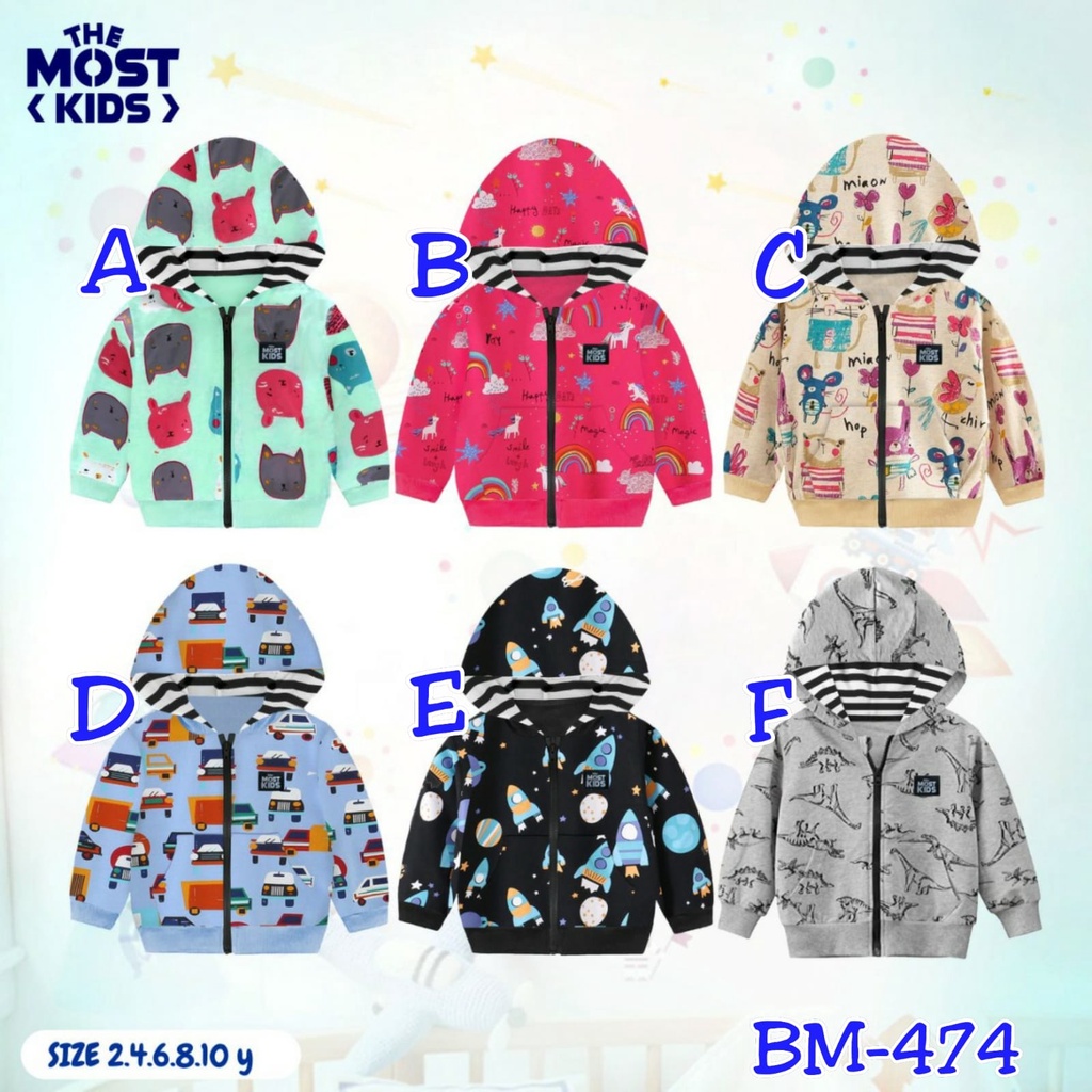 JAKET HOODIE KARAKTER LUCU SZ 2-10TH