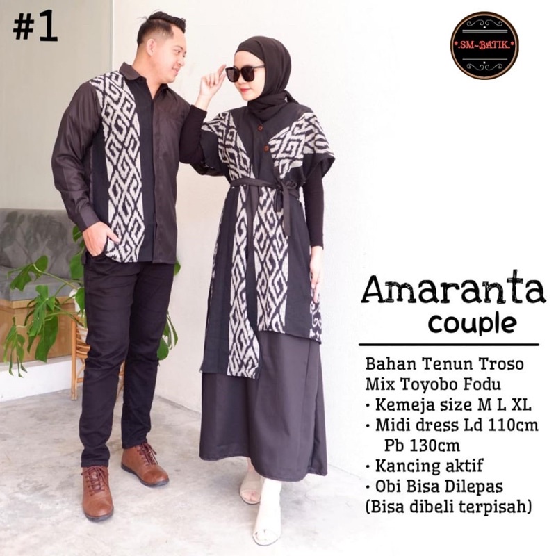 COUPLE BATIK TENUN TUNIK DAN KEMEJA LENGAN PANJANG | Amaranta