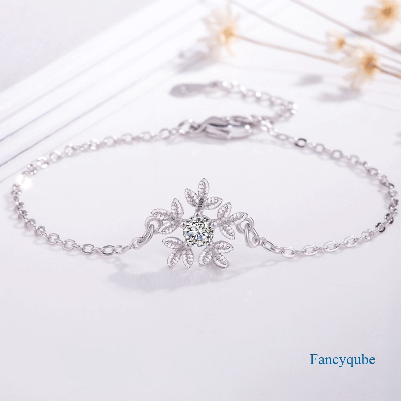 Fancyqube Perhiasan Gelang Wanita Desain Snowflake Gaya Retro Untuk Hadiah Natal