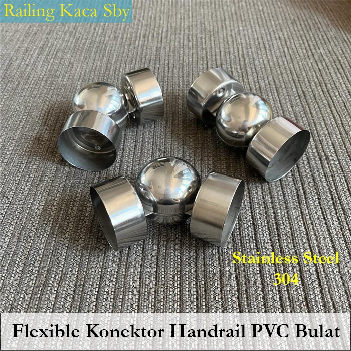 Jual FLEKSIBEL KONEKTOR ELBOW HANDRAIL BULAT 2 INCH PVC STAINLESS STEEL ...