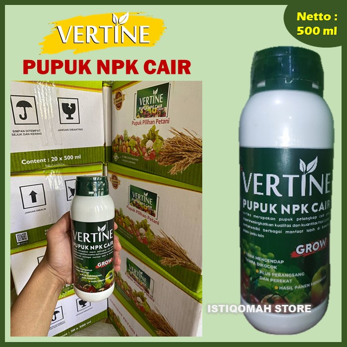 PROMO COD MURAH VERTINE GROW 500ML (VERTI GROW) Pupuk NPK Cair Pelebat Buah Labu Siam - Pupuk untuk Mempercepat Pertumbuhan Akar Bunga Daun dan Buah serta Menambah Daya Tahan Tanaman Terhadap Gangguan Hama dan Penyakit pada Tanaman Labu Siam