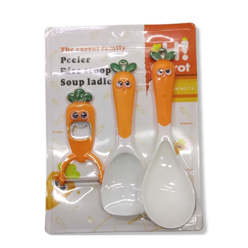 Centong Nasi dan sayur+Pisau kupas Buah dan Sayur -MM1271- Set Centong dan pisau Wortel