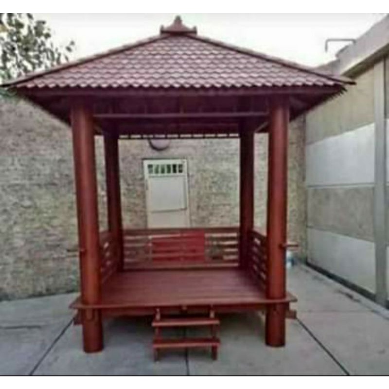 GAZEBO KAYU KELAPA 2X2.