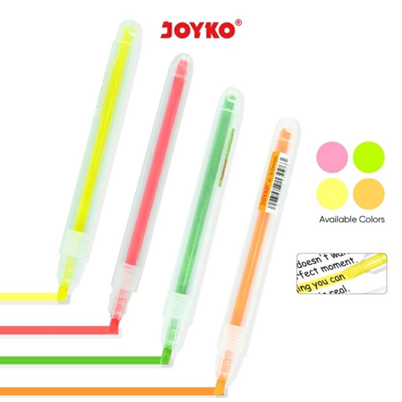 

Hightlighter Penanda Berwarna Joyko HL-73 ~ 76