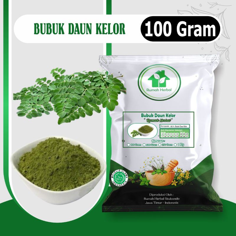 

Bubuk daun kelor murni kemasan 100gr