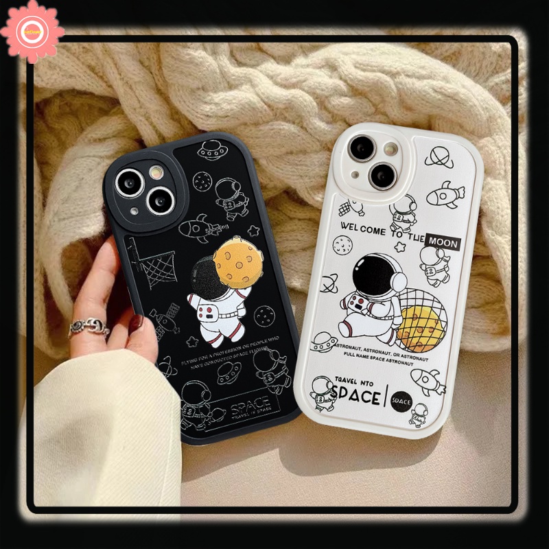 Soft Case TPU Motif NASA Astronot Cover IPhone 11 7 8 Plus 6 6s Plus 13 12 14 Pro MAX 14 Plus XR X XS MAX SE 2020