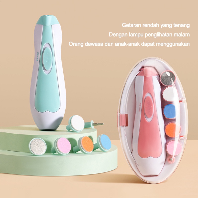 Momi Homi Baby Set Nail Trimmer/Gunting kuku Bayi 01 Elektrik 6 in 1 Menicure Pedicure B171