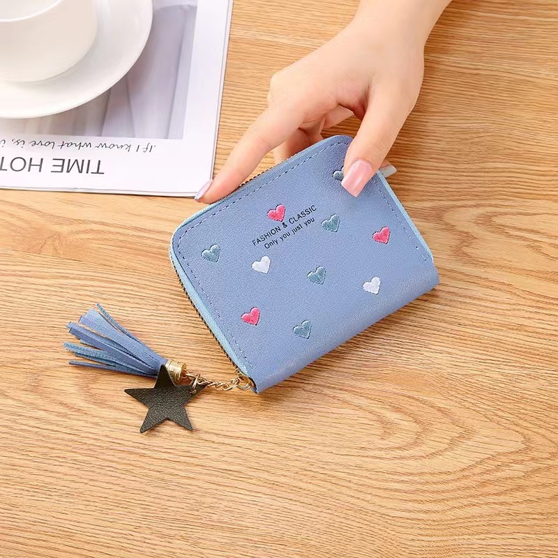 Dompet Mini Dompet Wanita Motif Love Kecil Dompet kartu Simple Koin Fashion #219