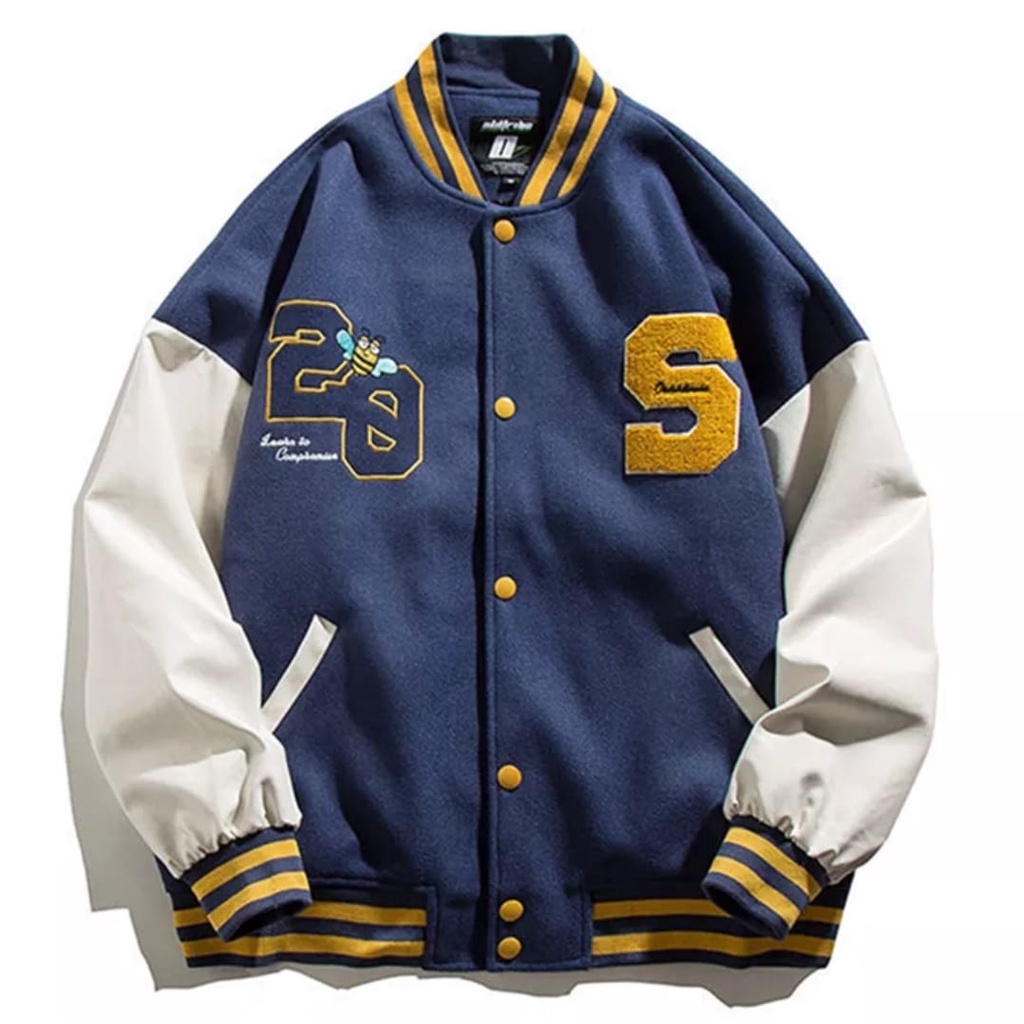 Sjf - Jaket Baseball Varsity 20XX - Jaket Varsity Baseball - Jaket Varsity Tebal - Varsity Jacket Wanita Terbaru Oversize - Varsity jaket pria wanita (M-XXL)