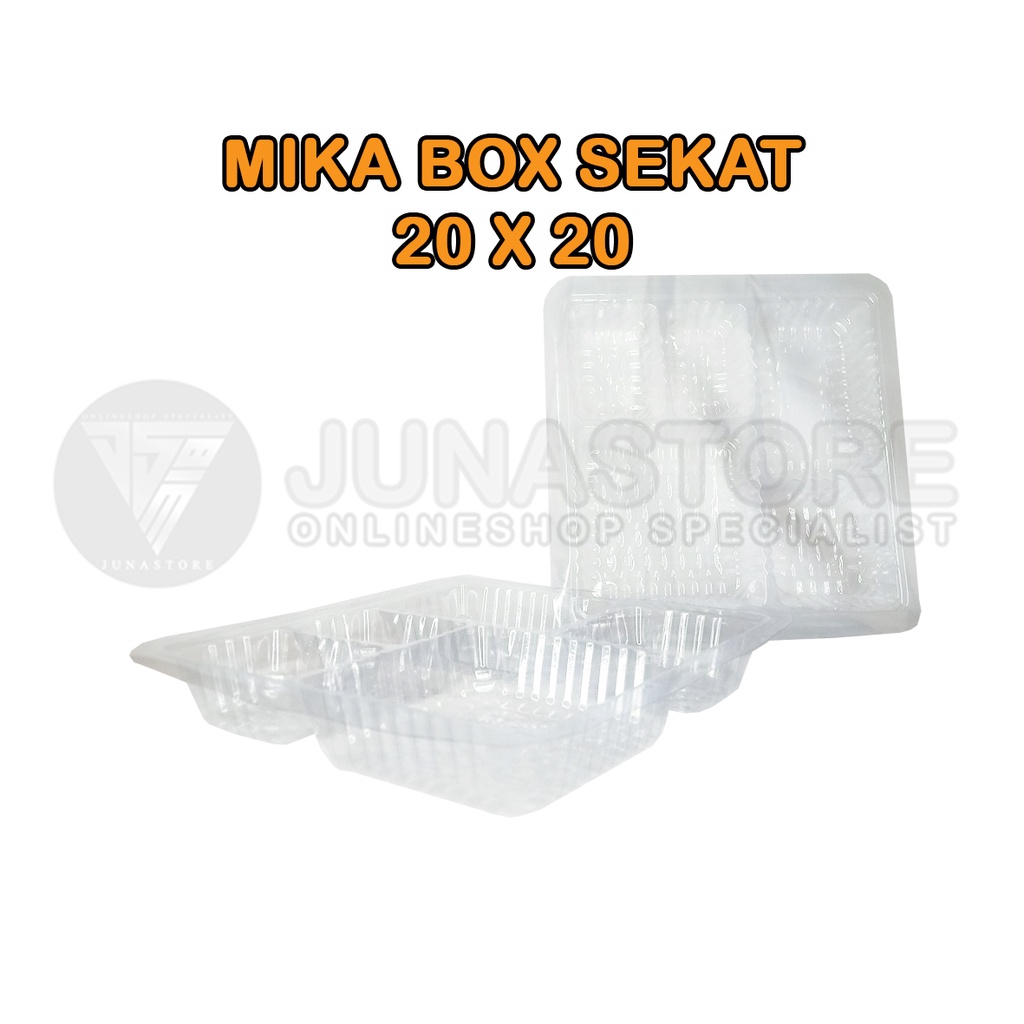 Mika dus nasi 20 x 20 / mika kotak nasi 20 x 20 / mika sekat 5 dus nasi (25pcs)