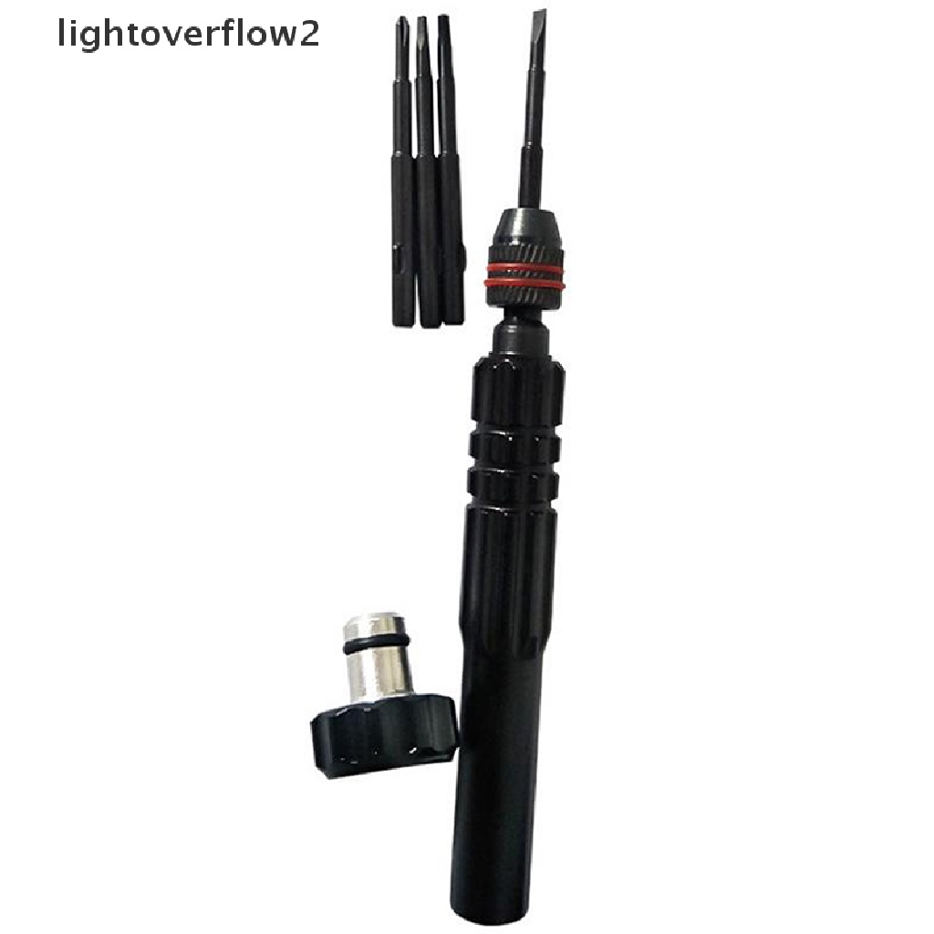 (lightoverflow2) 4 in 1 Obeng Aluminum Alloy Multi Kepala Dapat Dilepas DIY