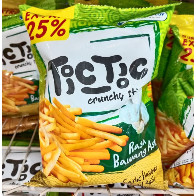 

Tic Tic crunchy stick rasa bawang asli 34gr snack tictic kerupuk ciki jadul