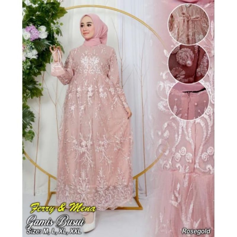 Gamis brokat busui//dress modern kondangan//gamis pesta modern//gamis terlariss//gamis murah//gamis lebaran