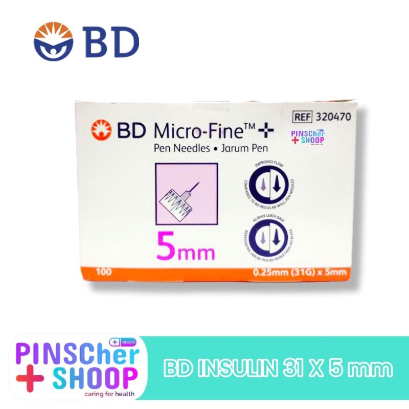 Jarum Insulin BD Microfine 31 G Ungu 0,25 x 5 mm