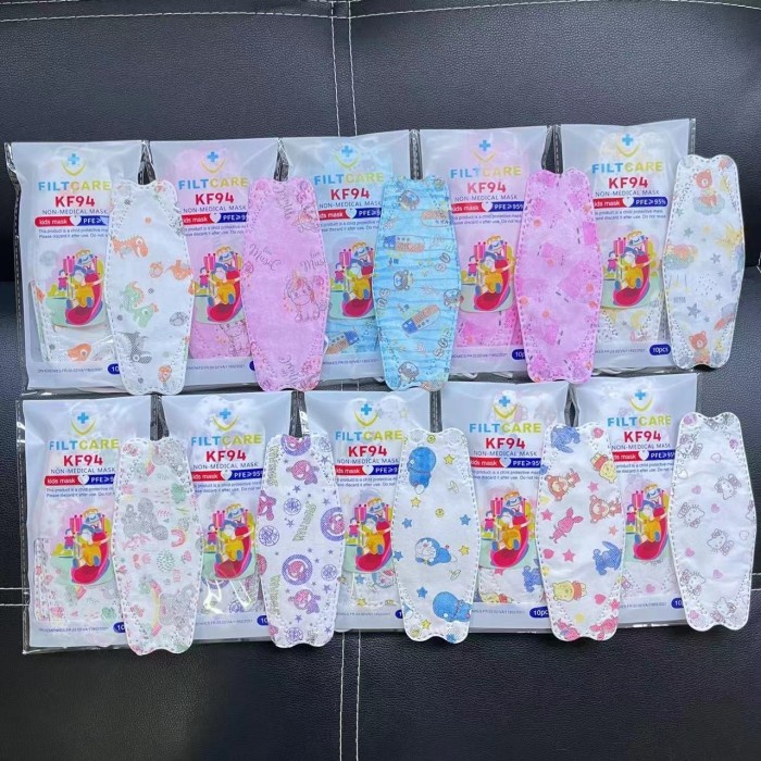 KF94 ANAK 4PLY MOTIF ISI 10PCS MASKER 4 PLY WARNA