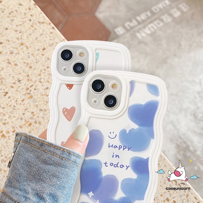 Soft Case Realme C53 10 C55 C30 C33 C12 C25 C15 C21Y C35 C25s C25Y C11 C20 C20A C3 8 8i 9 9i 7 7i 8pro 9pro+ 5s 5 5i 6i C1 Ins Fashion Cute Love Heart Wavy Edge Anti-fall Cover