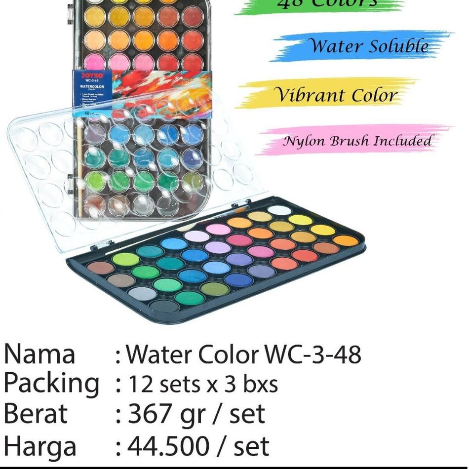 

Update Sekarang water color cake wc 03 isi 48 warna joyko cat iar padat