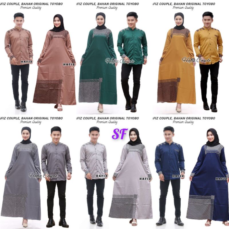 Couple terbaru bahan toyoba/koko/gamis/seragam hadroh