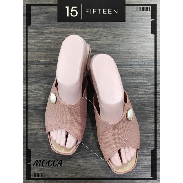 15 SHOP --- Collin ---Sandal Wanita Slip On Sandal Peep Toe Tinggi 4 cm - J1539