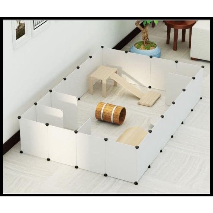 Kandang Kucing Kelinci Anjing Large Atap Rumah Plastik