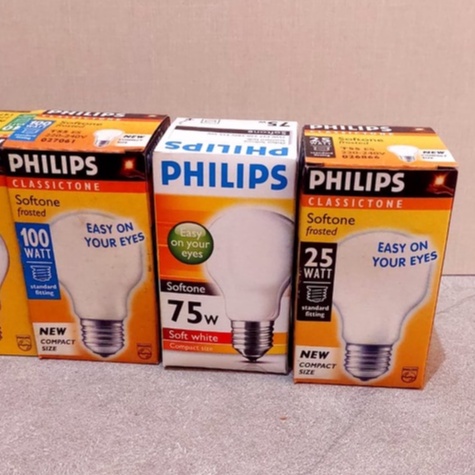 Lampu Bulb Bohlam PHILIPS Classic Tone Soft Tone 25W 40W 60W 75W 100W 200W