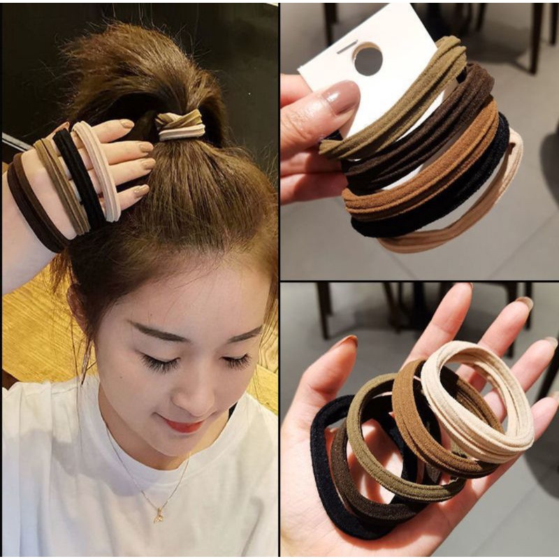 Ikat rambut aksen korea elastis / karet rambut salur korea