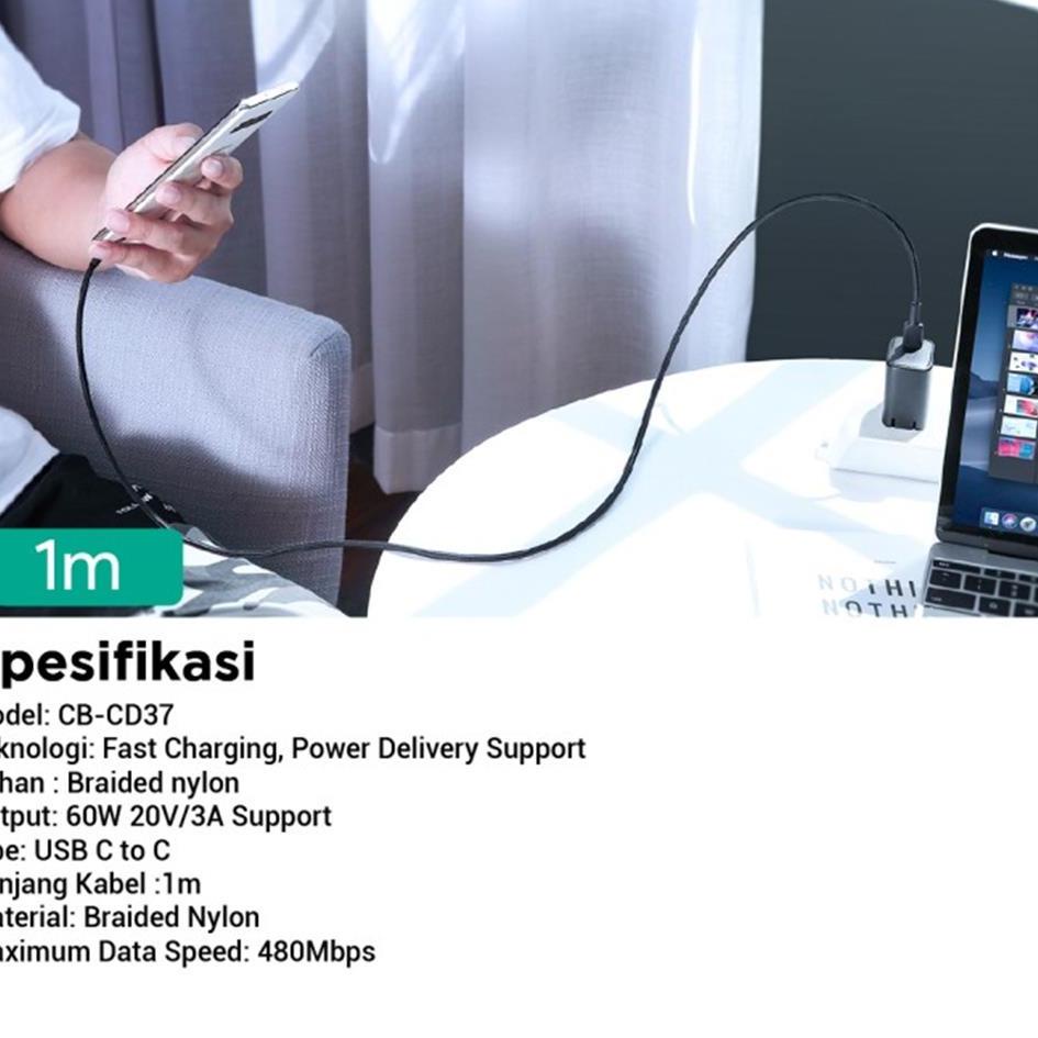Recomended Kabel Aukey CB-CD37 USB C To C 3A 1M (NO PACKING & NO WARRANTY)