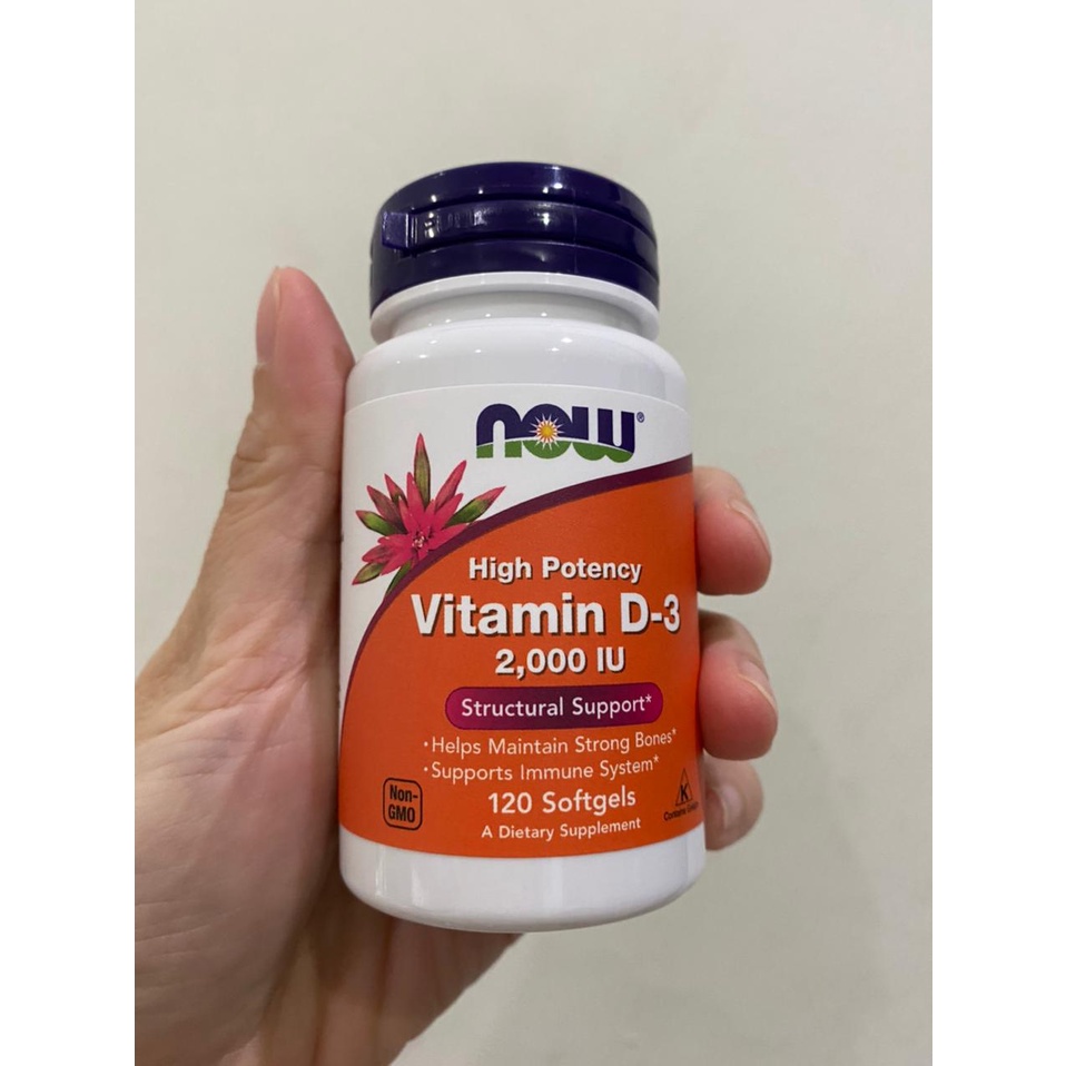 Now Vit D Vitamin D3 2000 iu 120 atau 240 softgels