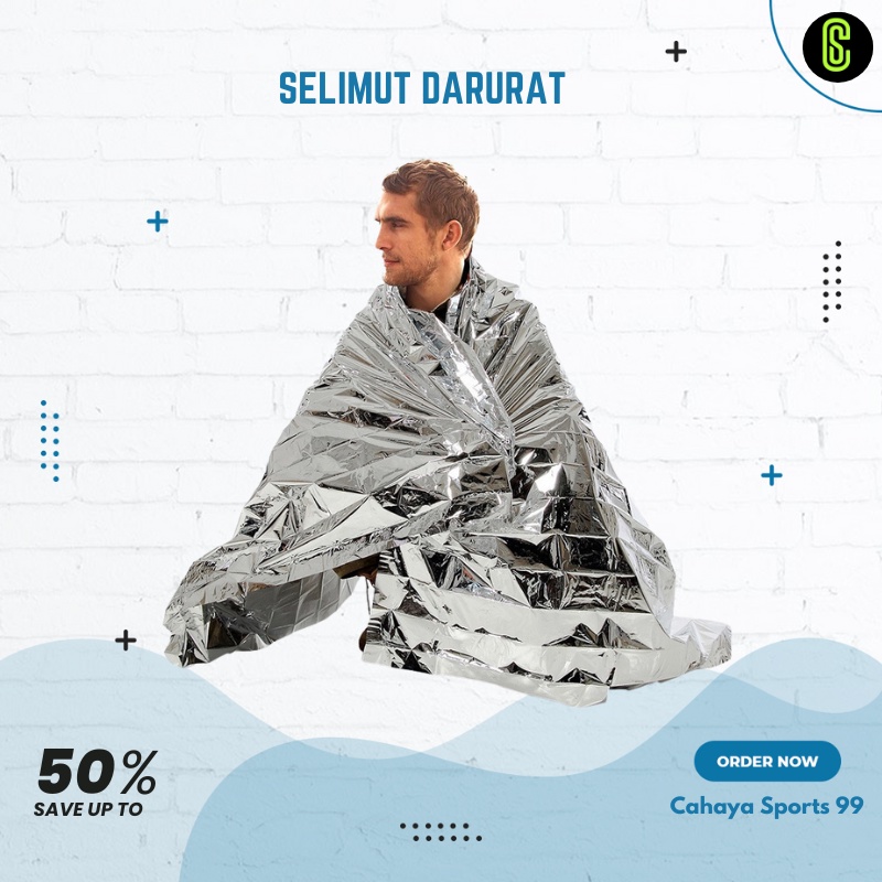 TaffSPORT Emergency Thermal Blanket Anti Hipotermia Selimut Hangat Darurat Alumunium Foil