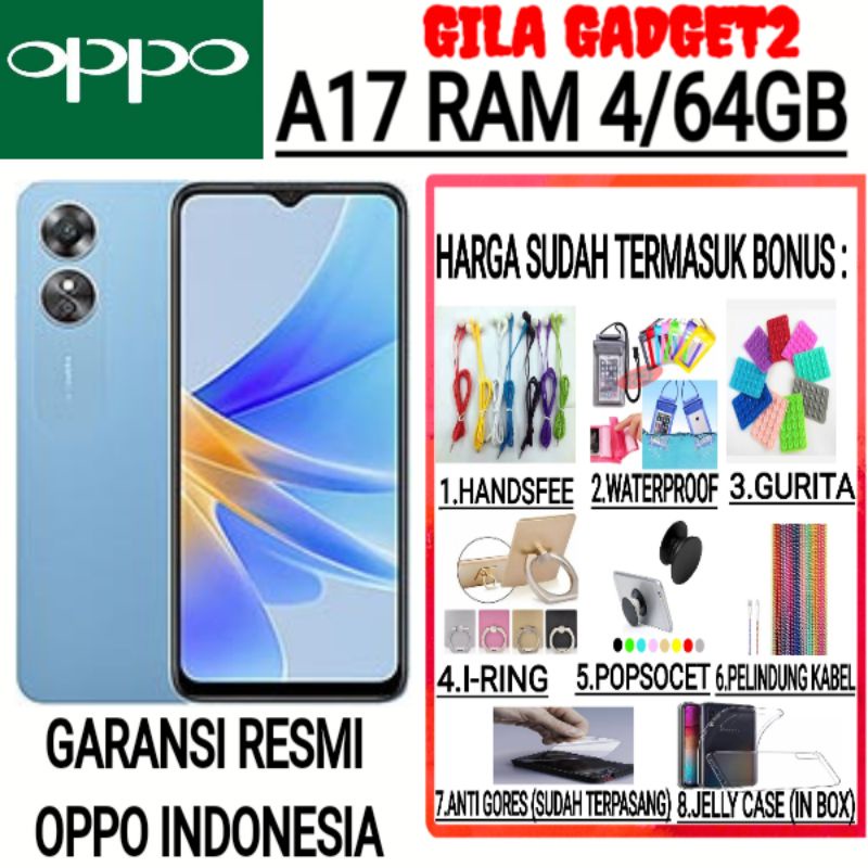 OPPO A17 RAM 4/64GB GARANSI RESMI