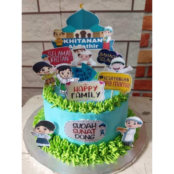 Topper Cake custom ucapan tema khitan / sunatan