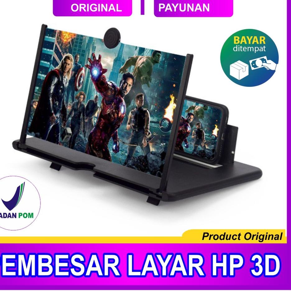 Tertarik--Kaca Pembesar Layar Smartphone 3D HD Ukuran 12 Inch Pembesar Layar HP Enlarged Screen Magn
