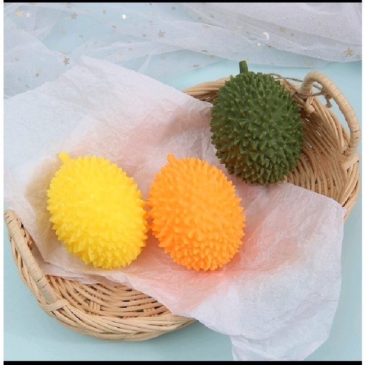 Promo Mainan Anak Squishy Durian / Buah Duren Karet Anti StressBall Fidget Toy