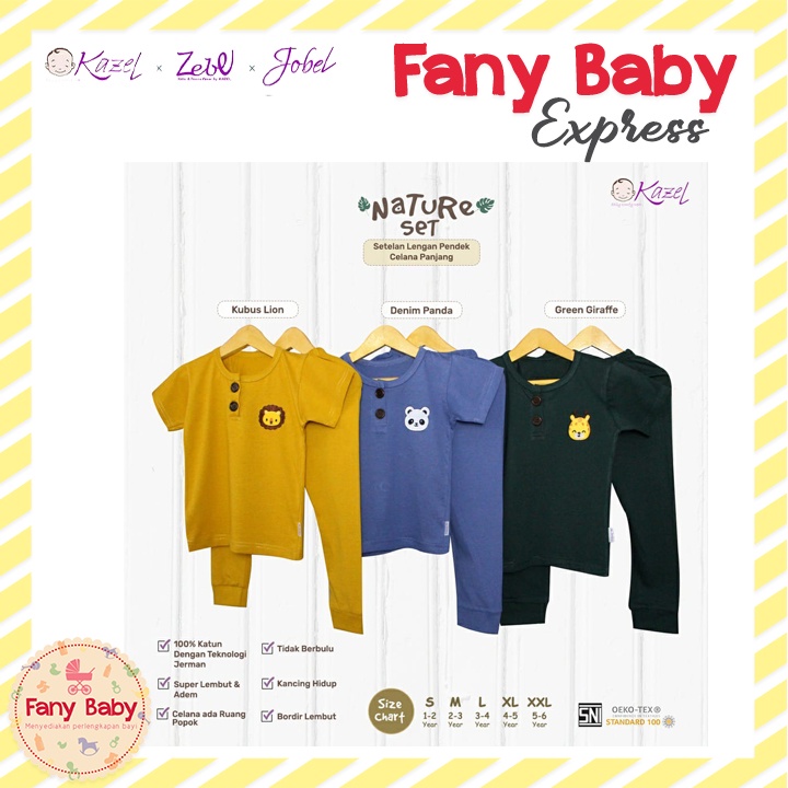 KAZEL NATURE SET BORDIR UNISEX 1PCS / BAJU BAYI ANAK 0-6 TAHUN [SNI]