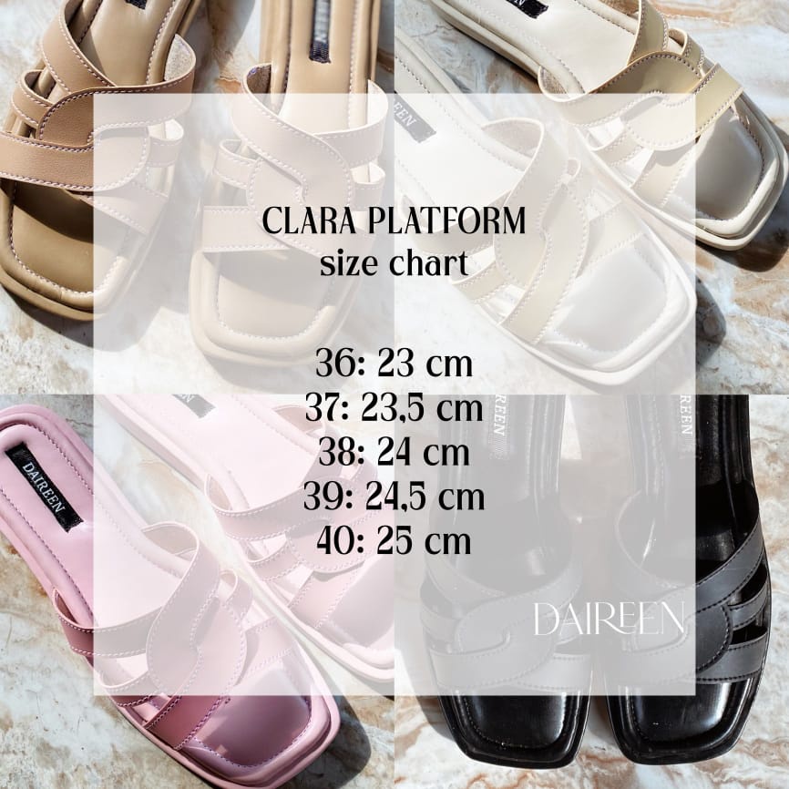 DAIREEN sandal wanita Clara Platform premium best seller model terbaru 2022 warna pink black cream  white and coksu ukuran 37-40