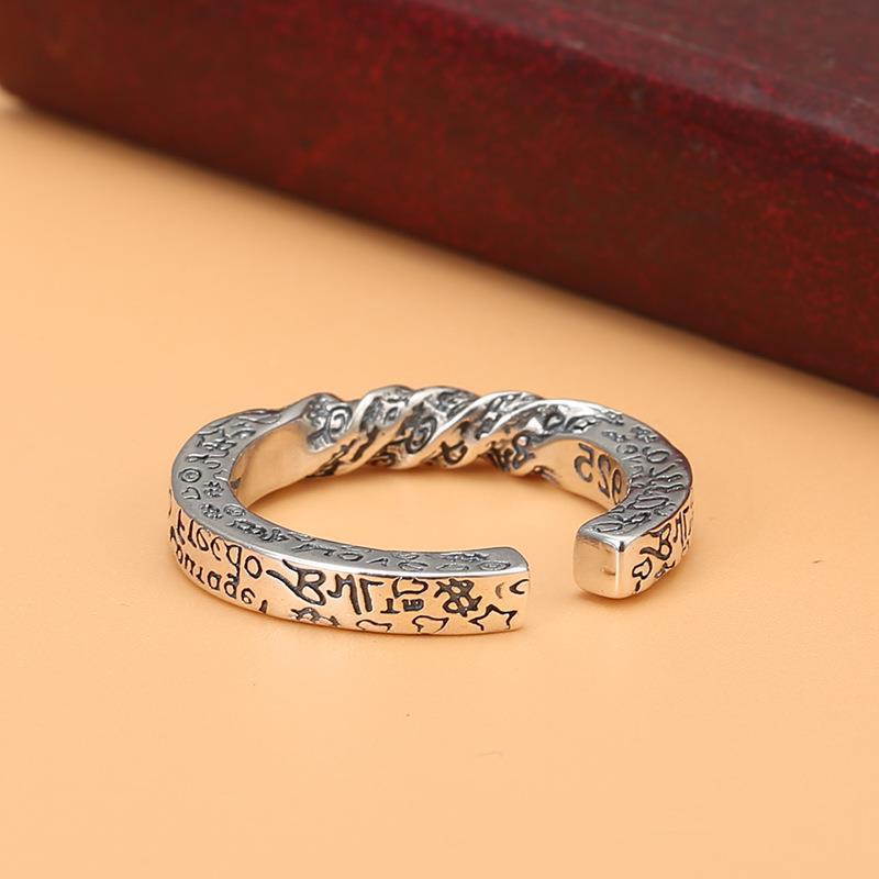 Cincin Model Terbuka Desain graffiti smiley Gaya Vintage / hipster Untuk Wanita