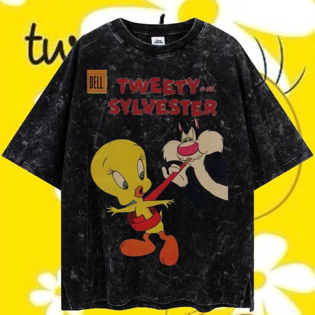 LASTHOPE 'TWEETY' OVERSIZE WASHING TSHIRT / KAOS ATASAN TSHIRT TEE WASHING ACID WASHED STONEWASH OVE